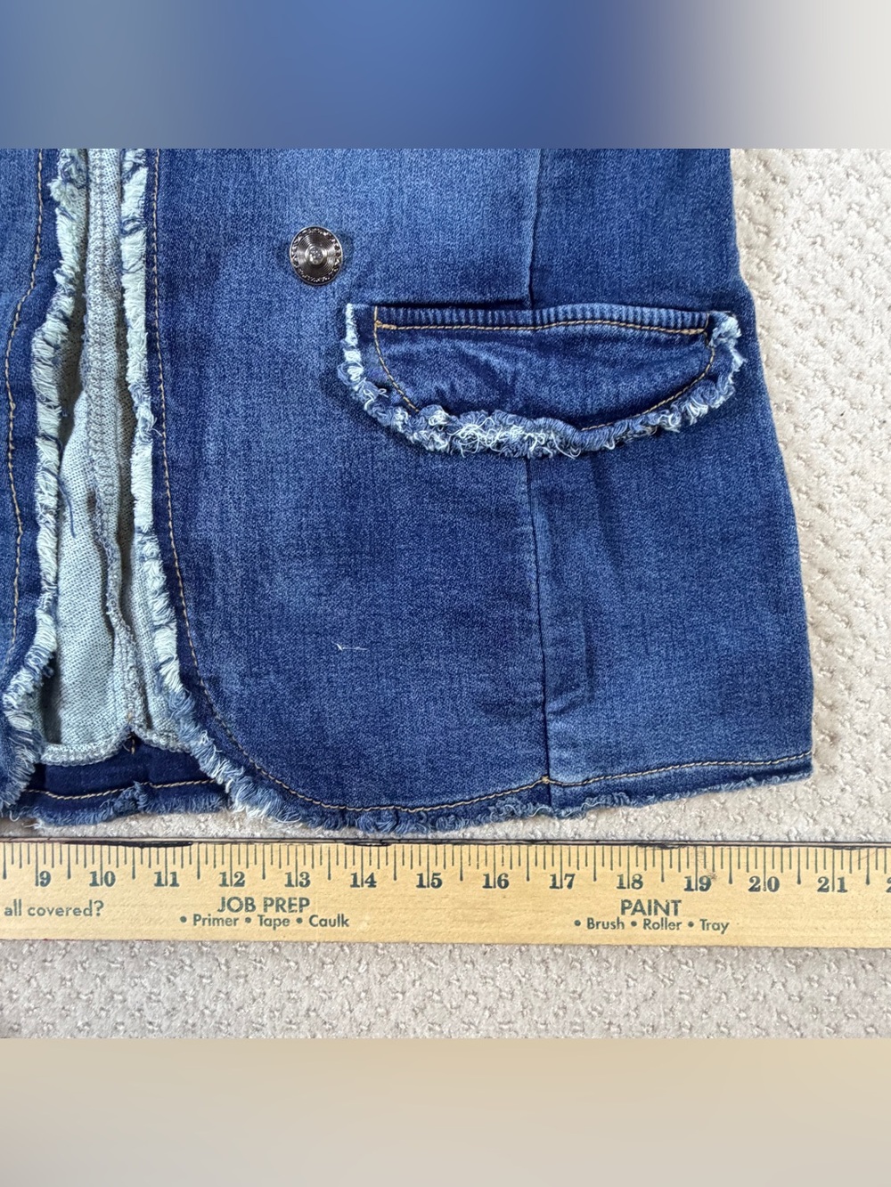 Napoleon Denim Jacket Womens Med Military Porter‎ Collective Blue Jean Open - Picture 12 of 12